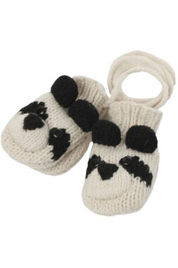 Nirvanna Designs Kid's Panda Mittens White/Black